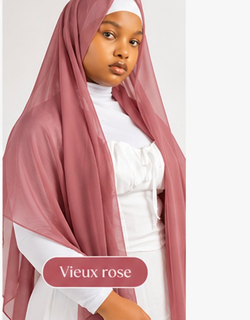 Hijab en mousseline Lunøør, vieux rose