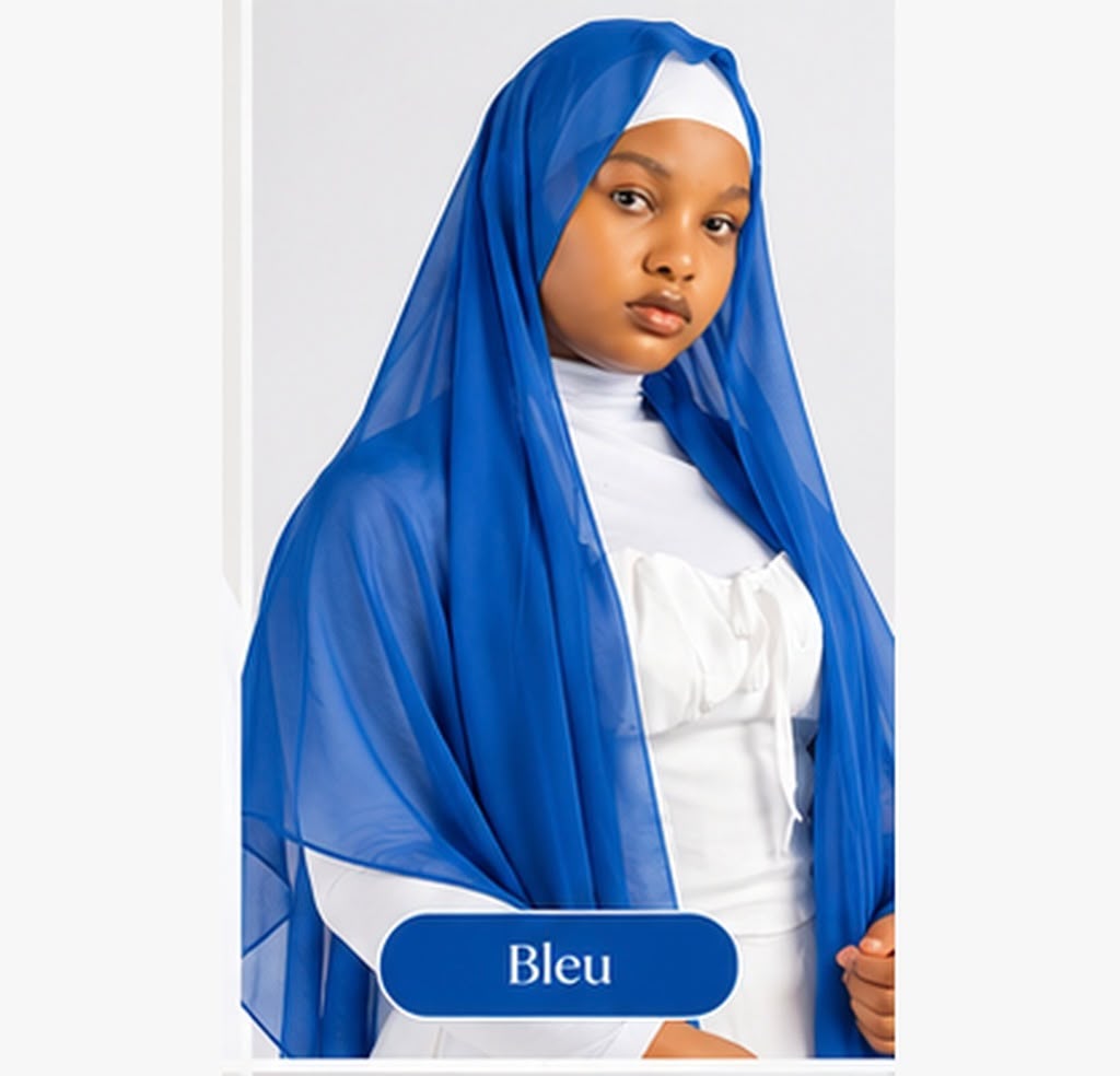 Hijab en mousseline Lunøør, bleu