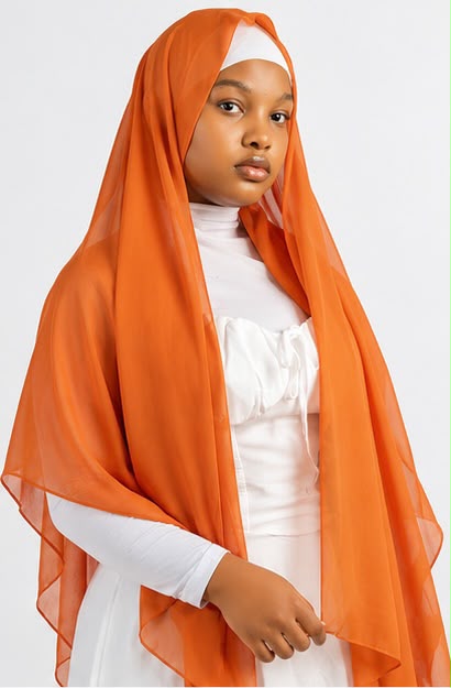Hijab en mousseline Lunøør, orange
